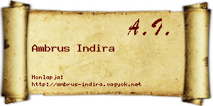 Ambrus Indira névjegykártya